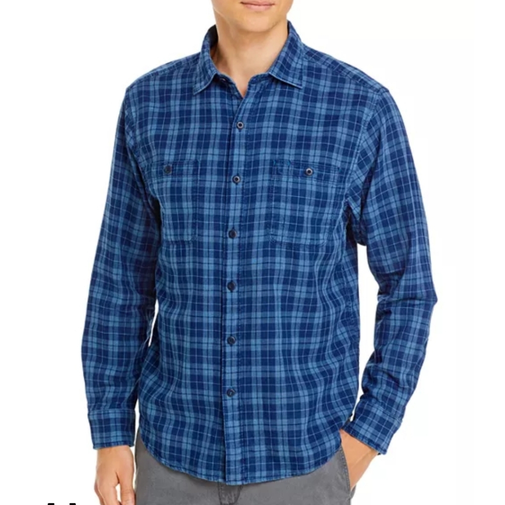 Tommy Bahama Men's Double Indigo Regular Fit Button-Down Shirt - Size Sm…